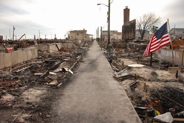 Breezy Point, Queens, in November 2012, after Hurricane Sandy made landfall.